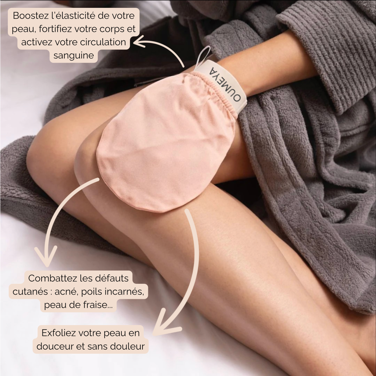 Oumeya-Gant Exfoliant en Soie de Murier